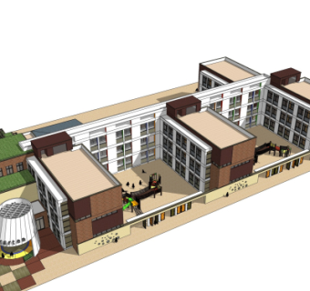 现代幼儿园su模型