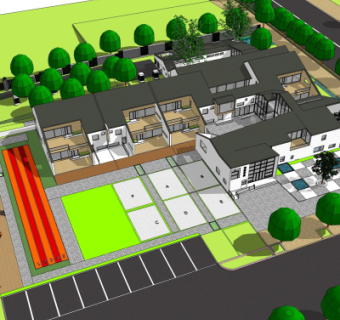 新中式幼儿园su模型