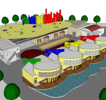 现代幼儿园su模型
