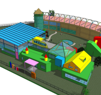 现代幼儿园su模型
