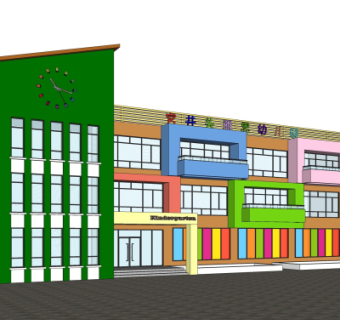 现代幼儿园su模型