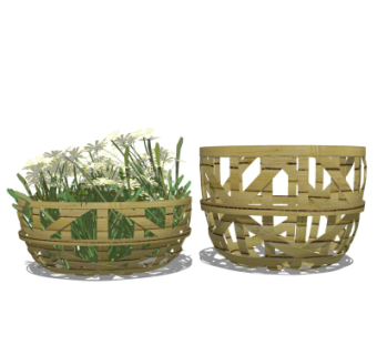 现代花篮su模型