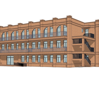 简欧教学楼su模型