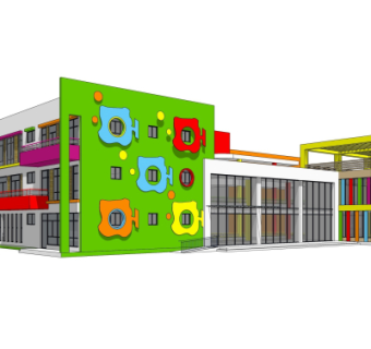 现代幼儿园su模型