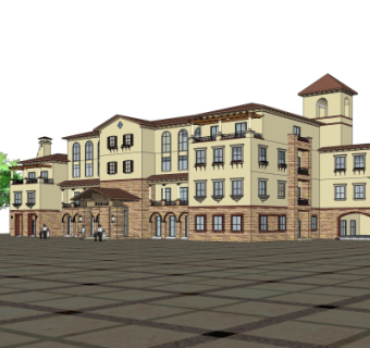 欧式幼儿园su模型