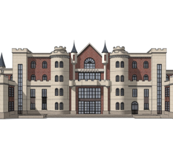 欧式幼儿园su模型