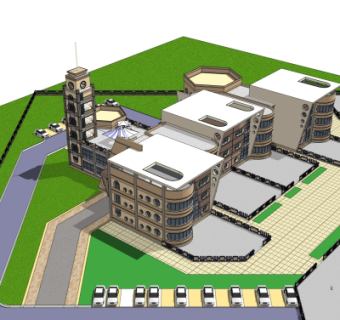 现代幼儿园su模型