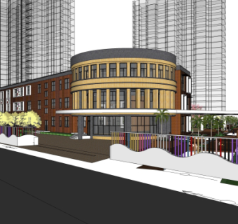 现代幼儿园su模型