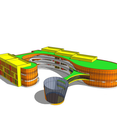 现代幼儿园su模型