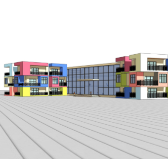 现代幼儿园su模型