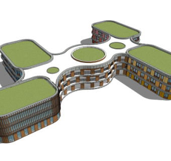 现代幼儿园su模型
