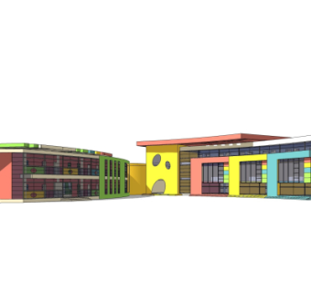 现代幼儿园su模型