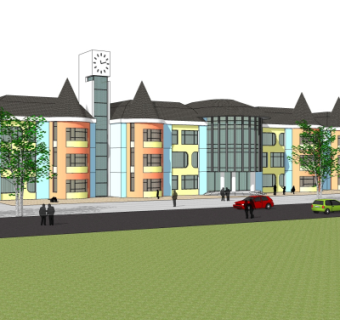 现代幼儿园su模型