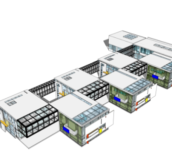 现代幼儿园su模型