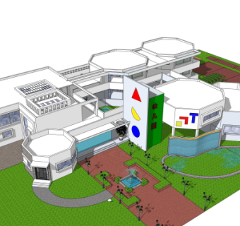 现代幼儿园su模型