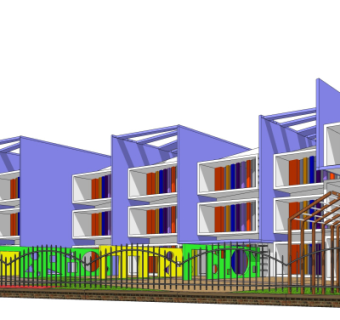 现代幼儿园su模型