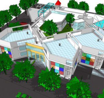 现代幼儿园su模型