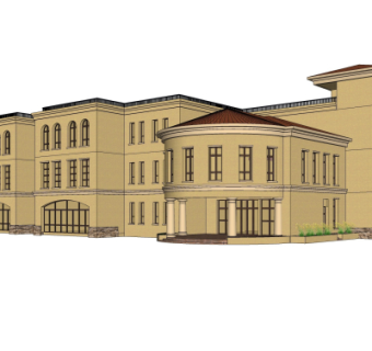 欧式幼儿园su模型