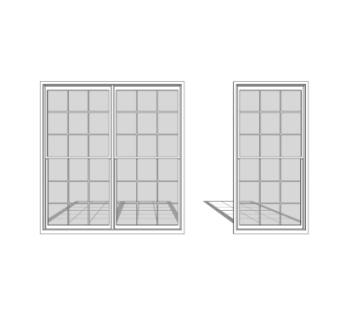 现代玻璃推拉门su模型