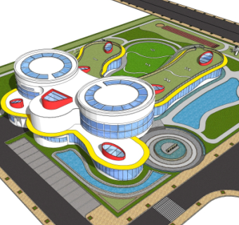 现代幼儿园su模型