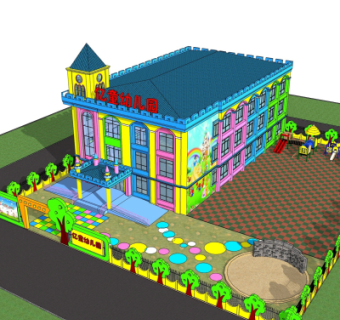 现代幼儿园su模型