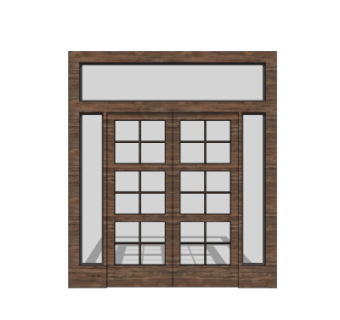 中式移门推拉门su模型