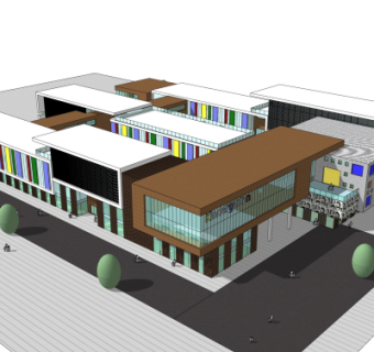 现代幼儿园su模型