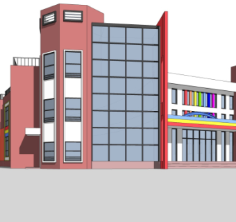 现代幼儿园su模型