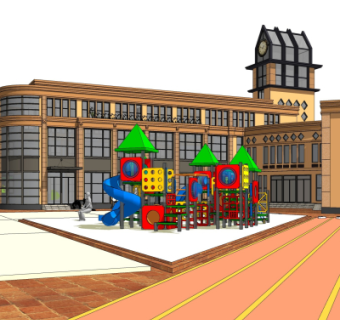 欧式幼儿园su模型