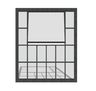 现代玻璃窗户su模型