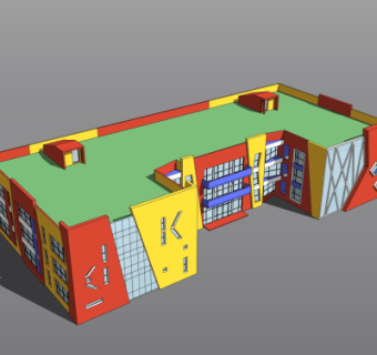 现代幼儿园su模型