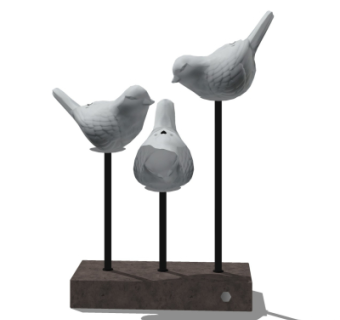 现代鸟摆件su模型