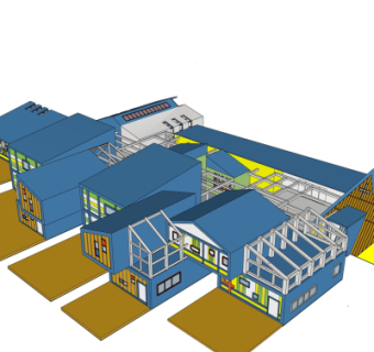 现代幼儿园su模型