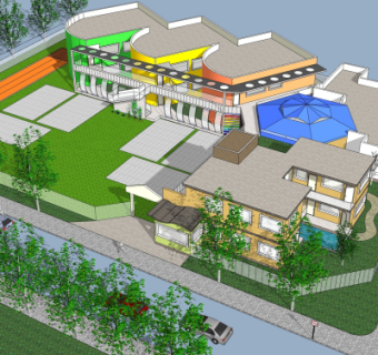 现代幼儿园su模型