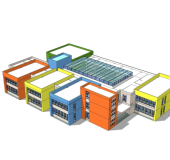 现代幼儿园su模型