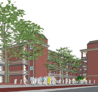 欧式幼儿园su模型