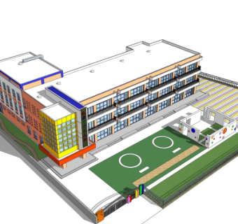 现代幼儿园su模型