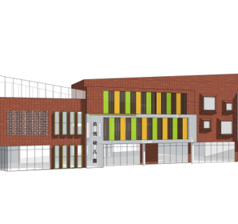 现代幼儿园su模型