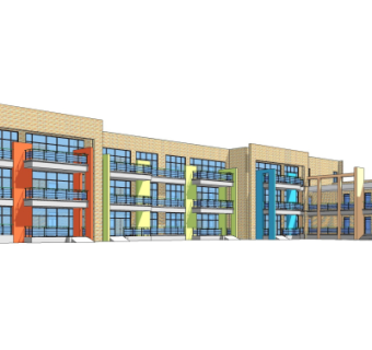 现代幼儿园su模型