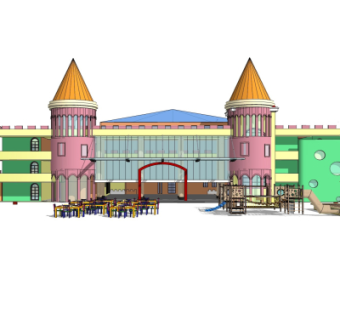 现代幼儿园su模型