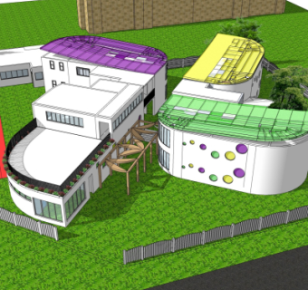 现代幼儿园su模型