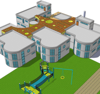 现代幼儿园su模型