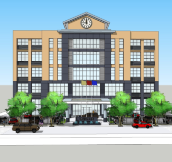 现代幼儿园su模型