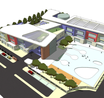 现代幼儿园su模型