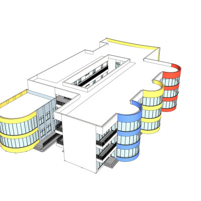 现代幼儿园su模型