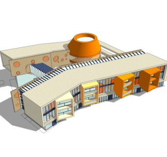 现代幼儿园su模型