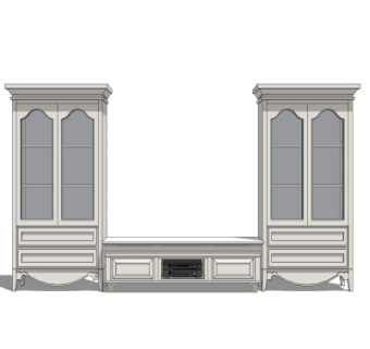 欧式电视柜su模型
