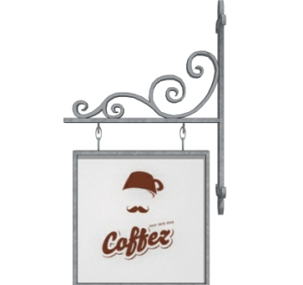 欧式铁艺广告牌su模型