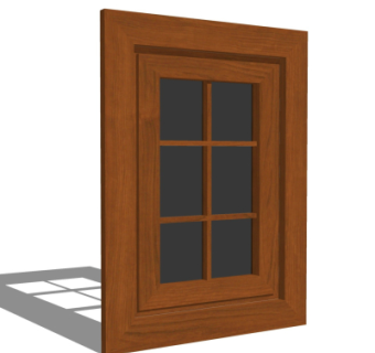 现代实木窗户su模型