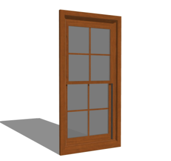 现代实木窗户su模型